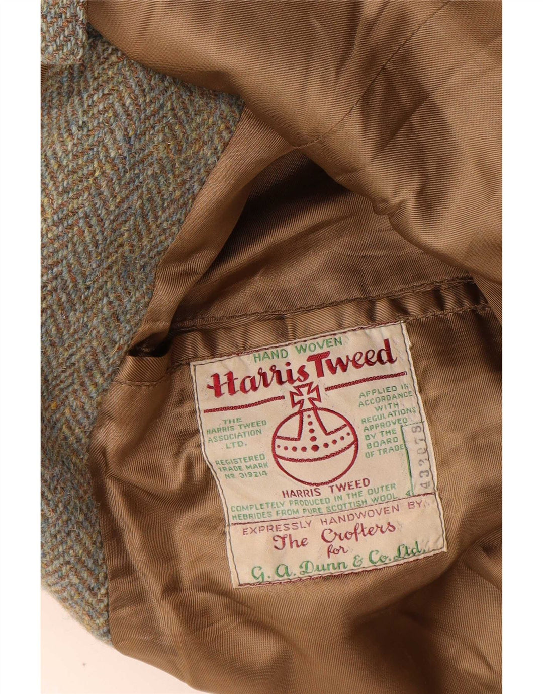 Dunn &Co Herren Harris Tweed UK 40 Large Brown Herringbone Wool Classic