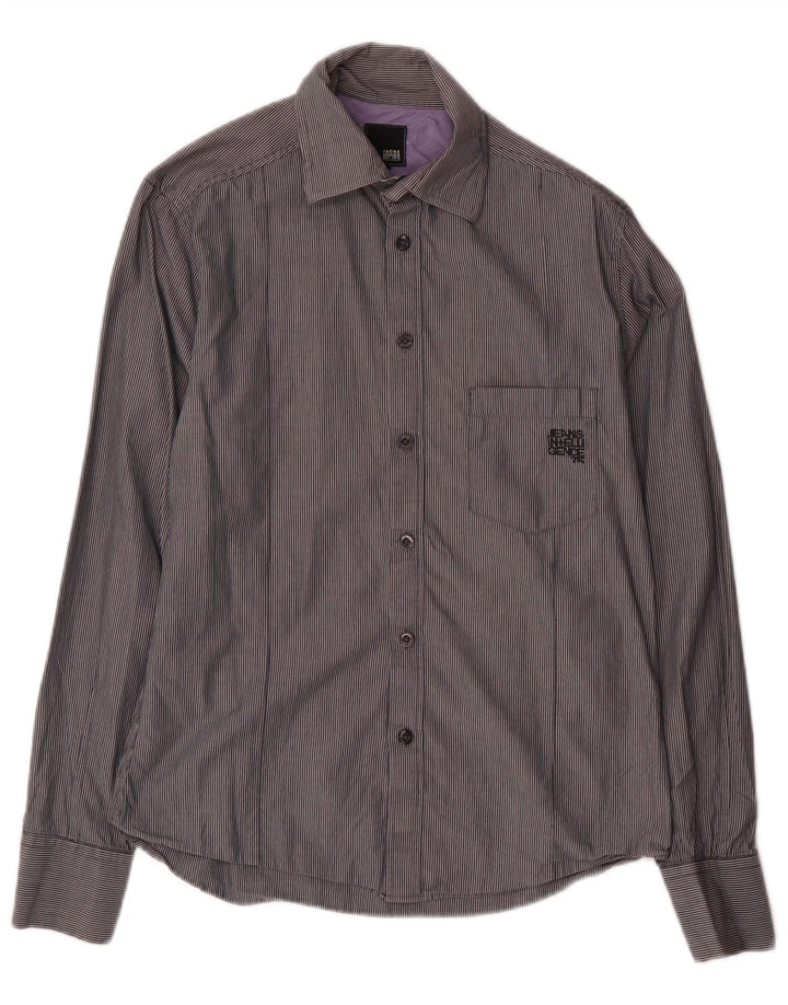 JACK & JONES Herrenhemd Kleine graue Nadelstreifen-Baumwolle