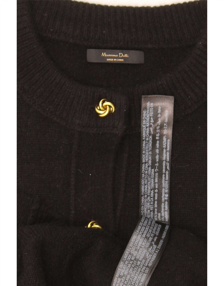 Massimo Dutti Damen-Cardigan-Pullover UK 12 Mittelschwarze Wolle