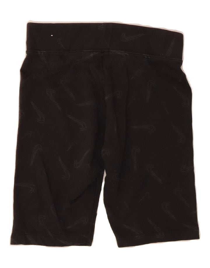 NIKE Womens Tight Fit Graphic Sport Shorts UK 8 Small  Black Polyester Vintage Nike and Second-Hand Nike from Messina Hembry 