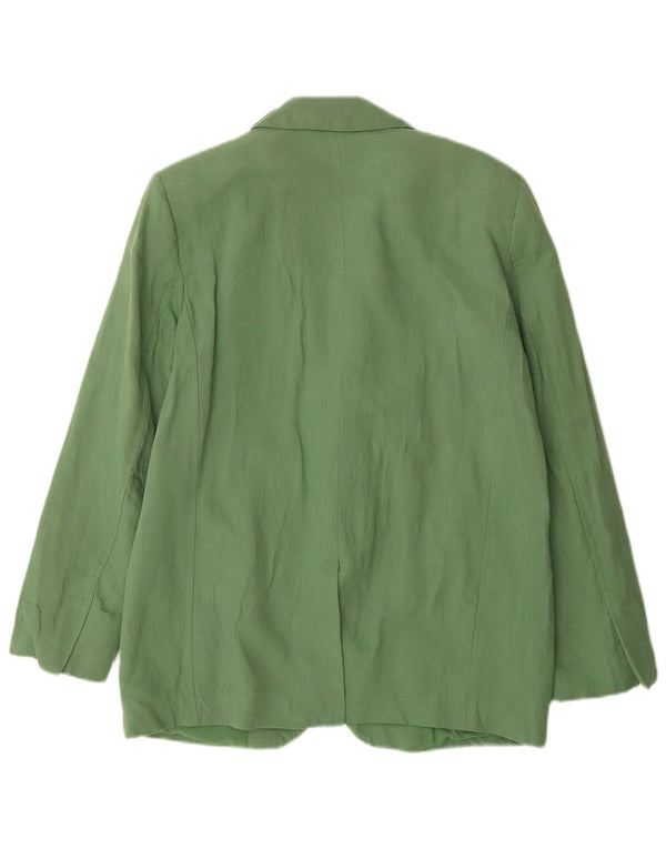 Zara Damen-Blazer mit 2 Knöpfen, übergroß, Gr. 10, Größe S, grünes Leinen