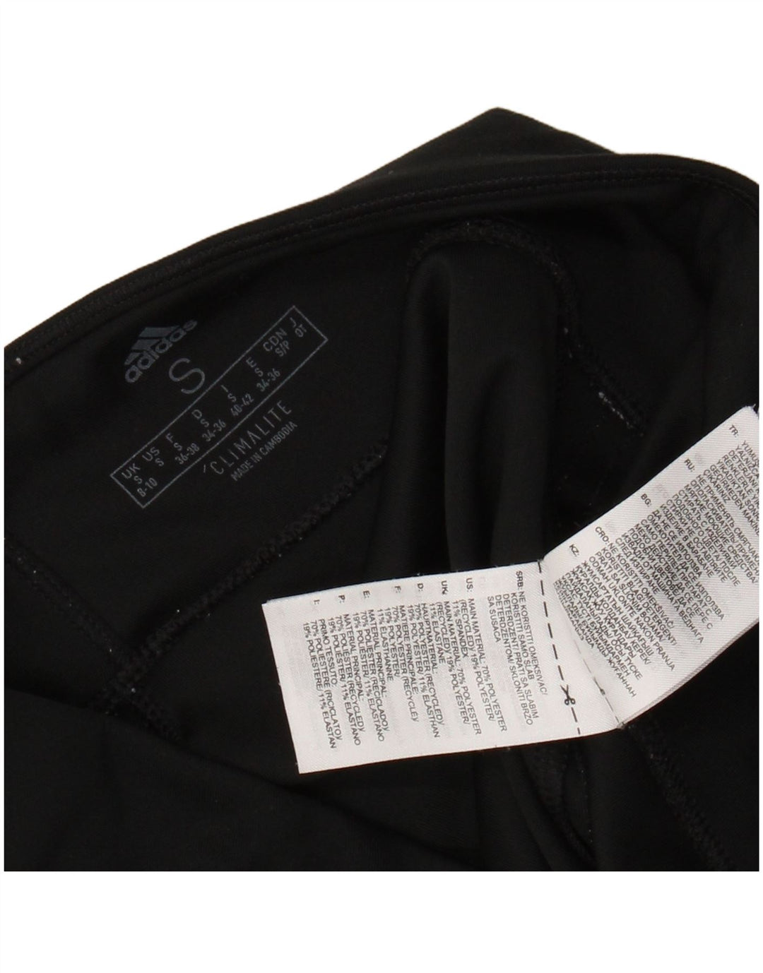 ADIDAS Damen Climalite Leggings UK 8/10 Small Schwarz Polyester