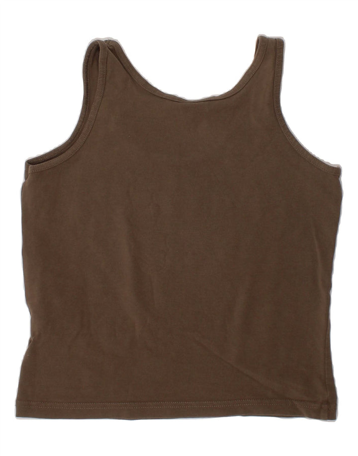 NIKE Girls Graphic Vest Top 10-11 Years Medium Brown Cotton Vintage Nike and Second-Hand Nike from Messina Hembry 
