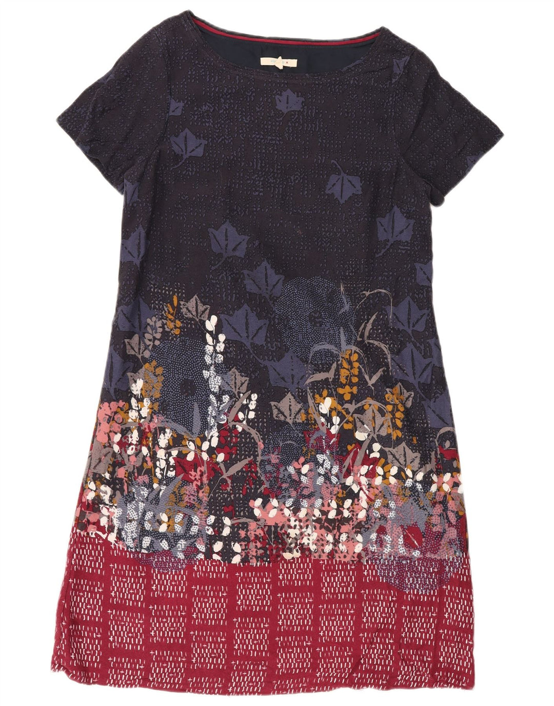 WHITE STUFF Damen Etuikleid UK 12 Mittel Marineblau mit Blumenmuster