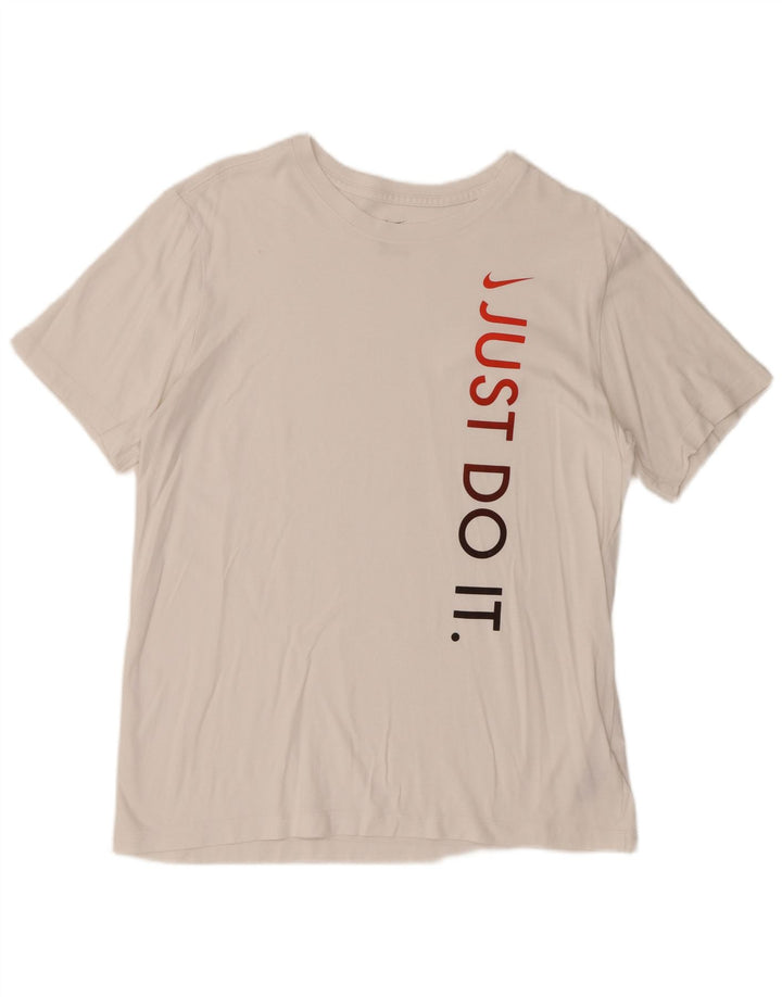 Nike Herren-T-Shirt mit Grafik, Größe L, aus weißer Baumwolle