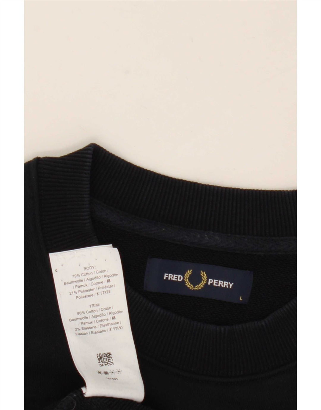 Fred Perry Herren-Sweatshirt, Pullover, groß, marineblau, Baumwolle