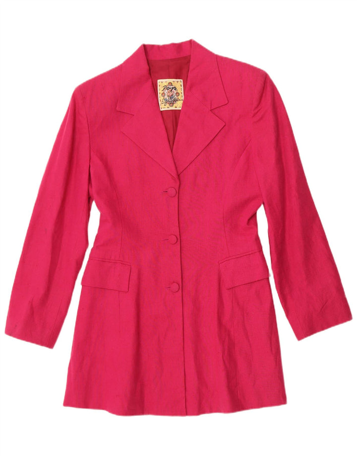 POP 84 Damen-Anzug mit 3 Knöpfen, 2-teilig, Größe S, W24, L26, Rosa, Leinen