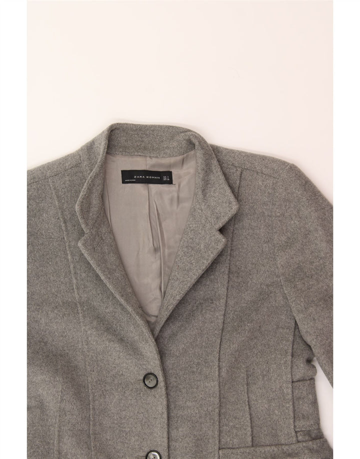 ZARA Womens Overcoat UK 16 Large Grey Wool Vintage Zara and Second-Hand Zara from Messina Hembry 