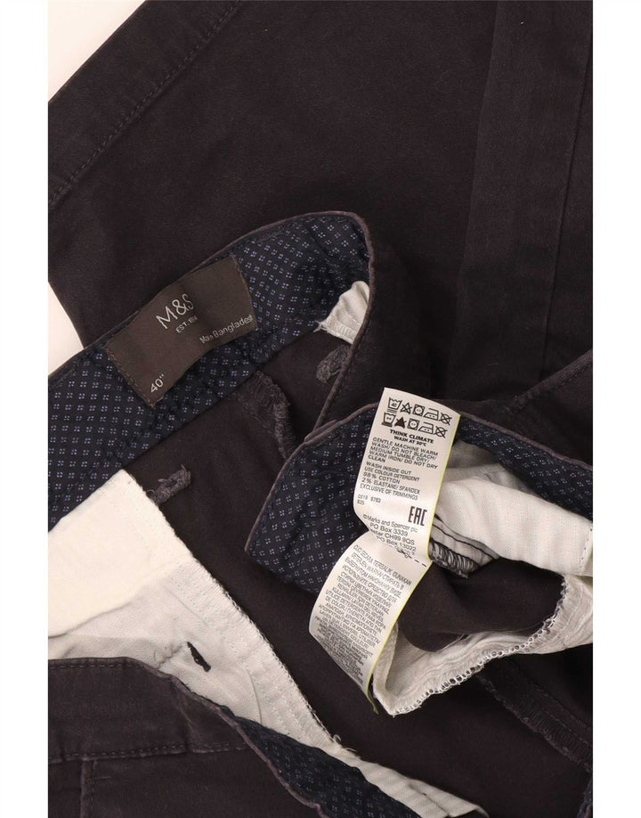 Marks & Spencer Herren Chinoshorts W40 XL Schwarz Baumwolle