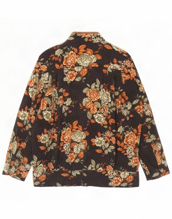 Alexia Womens Oversized Cardigan Sweater IT 50 XL Grey Floral Wool