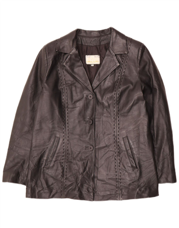 Mira Furs Damen Lederjacke IT 46 Großes schwarzes Leder