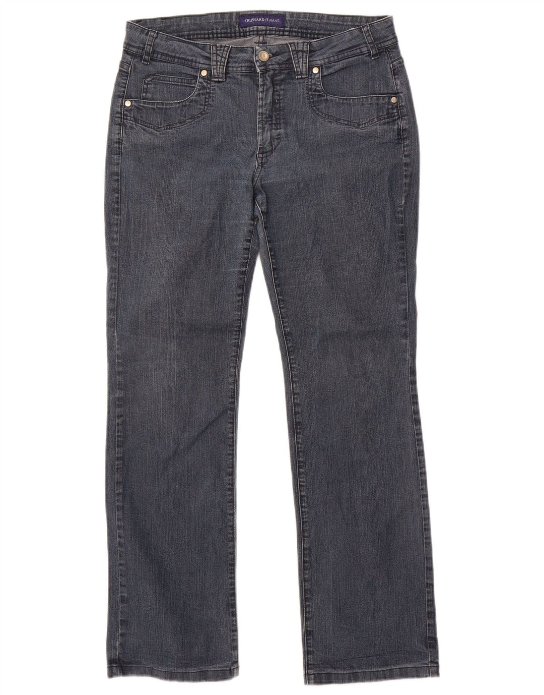 Trussardi Damen Straight Jeans W31 L30 Blaue Baumwolle