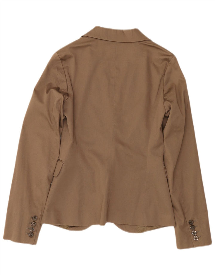 SISLEY Damen 2-Knopf-Blazerjacke IT 38 XS Braune Baumwolle