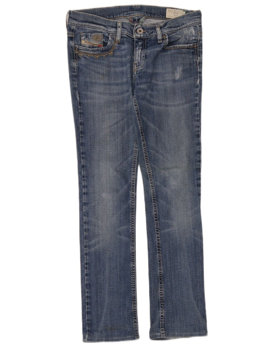 Diesel Damen Liv Slim Jeans W29 L30 Blaue Baumwolle