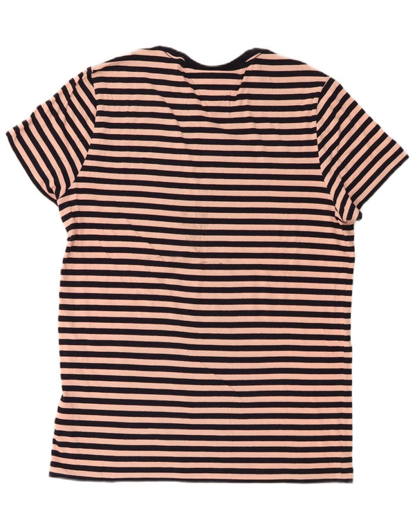 Tommy Hilfiger Herren Slim Fit T-Shirt Top XL rosa gestreift aus Baumwolle