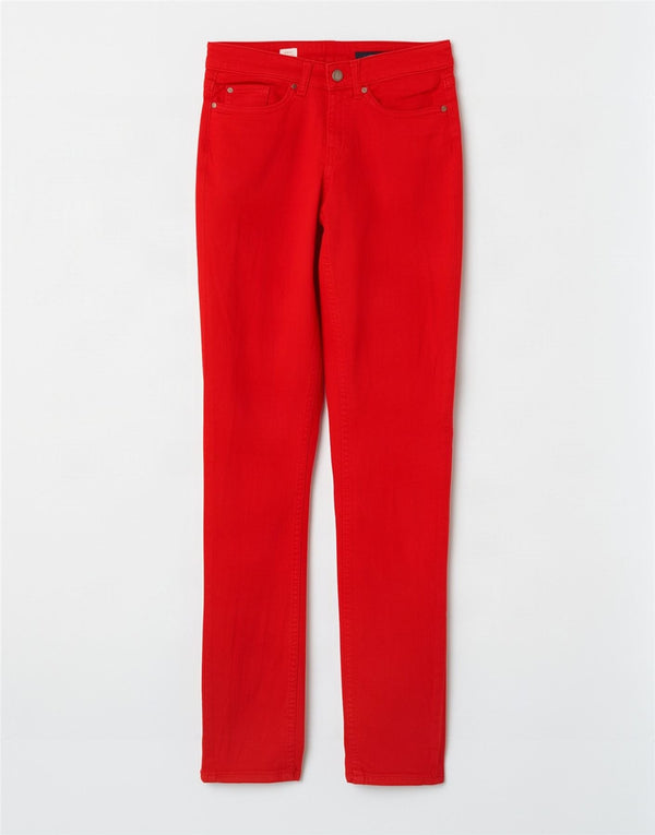Tommy Hilfiger Damen Rome Regular Fit Straight Jeans W26 L32 Rote Baumwolle