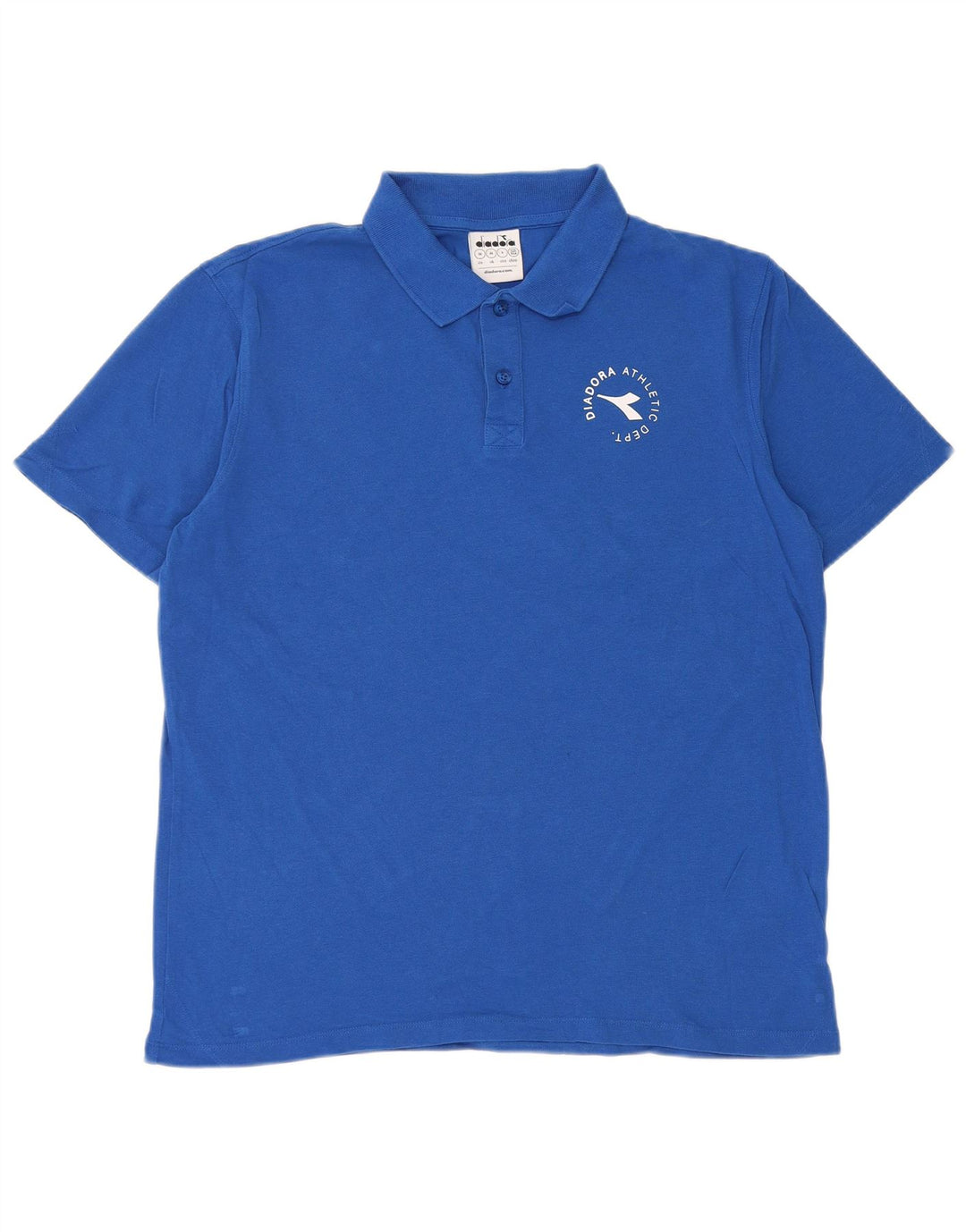 Diadora Herren-Poloshirt aus mittelblauer Baumwolle