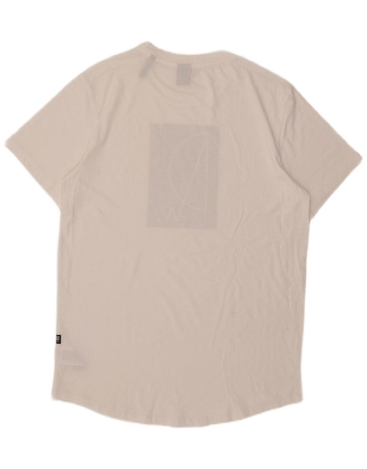 G-Star Herren-T-Shirt mit Grafik, Größe L, aus weißer Baumwolle