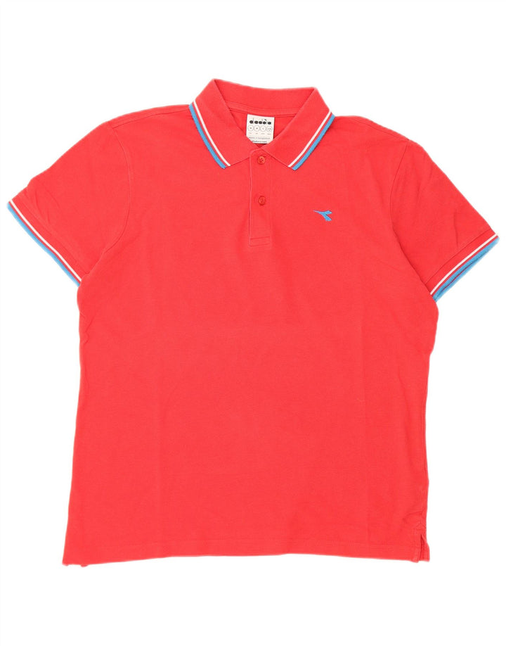 Diadora Herren-Poloshirt aus mittelroter Baumwolle
