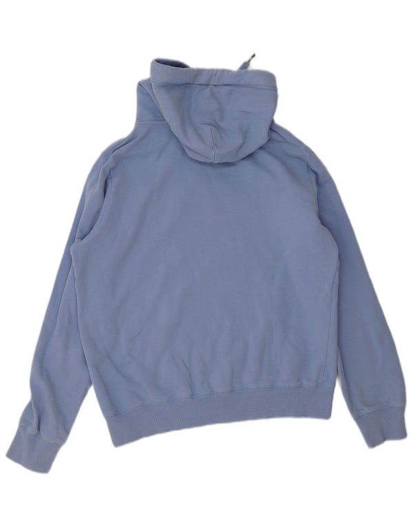 Jack Wills Damen-Kapuzenpullover mit Grafik, UK 12, mittelblaue Baumwolle