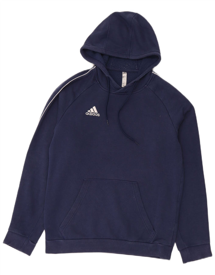 Adidas Herren Kapuzenpullover aus mittelblauer, marineblauer Baumwolle
