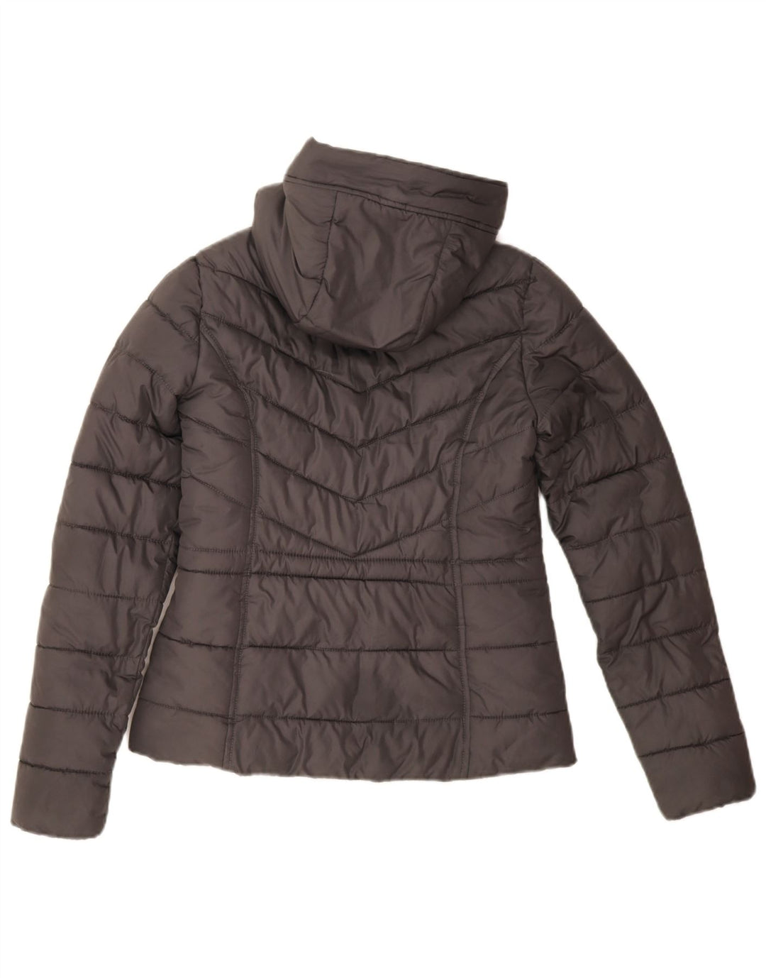 Hollister Wattierte Damenjacke mit Kapuze, UK 6, XS, Grau, Polyester
