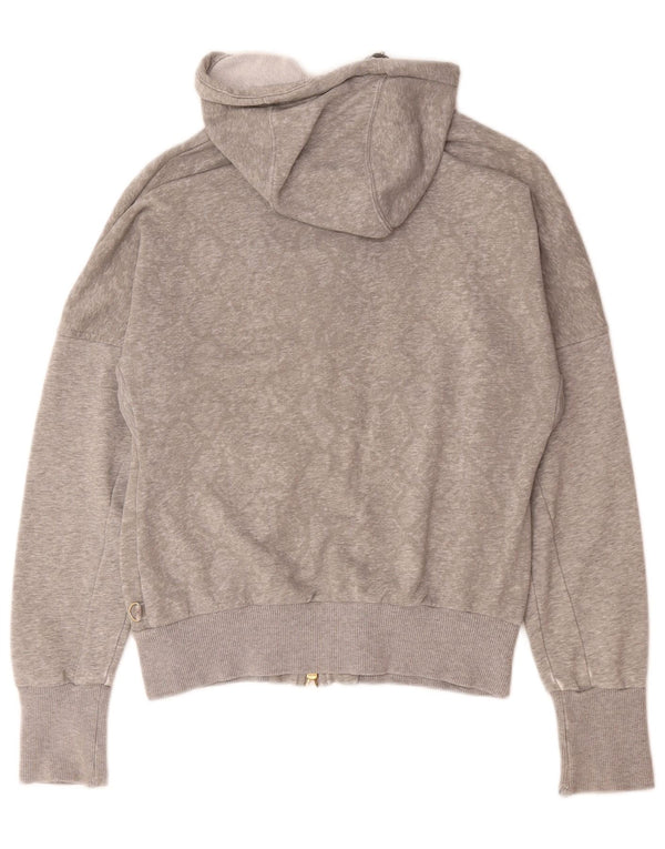 Nike Damen Zip Hoodie Pullover UK 10/12 Mittelgraue Baumwolle