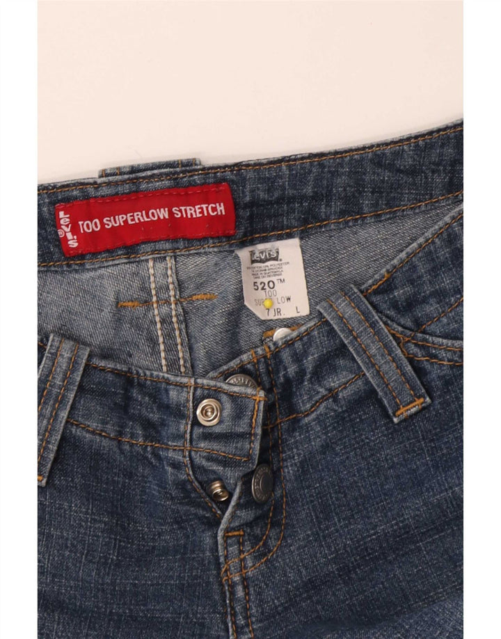 Levi's Damen 520 Super Low Flared Jeans US 7 Medium W28 L32 Blaue Baumwolle