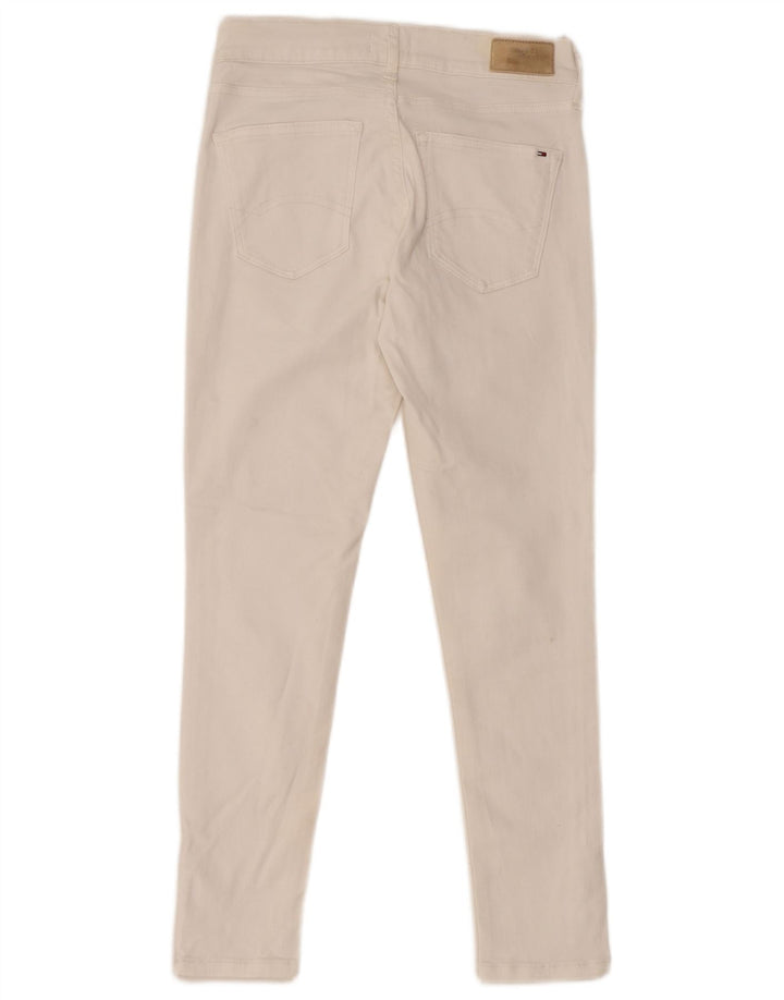 TOMMY HILFIGER Damen Mid Rise Skinny Jeans W25 L25 Weiße Baumwolle