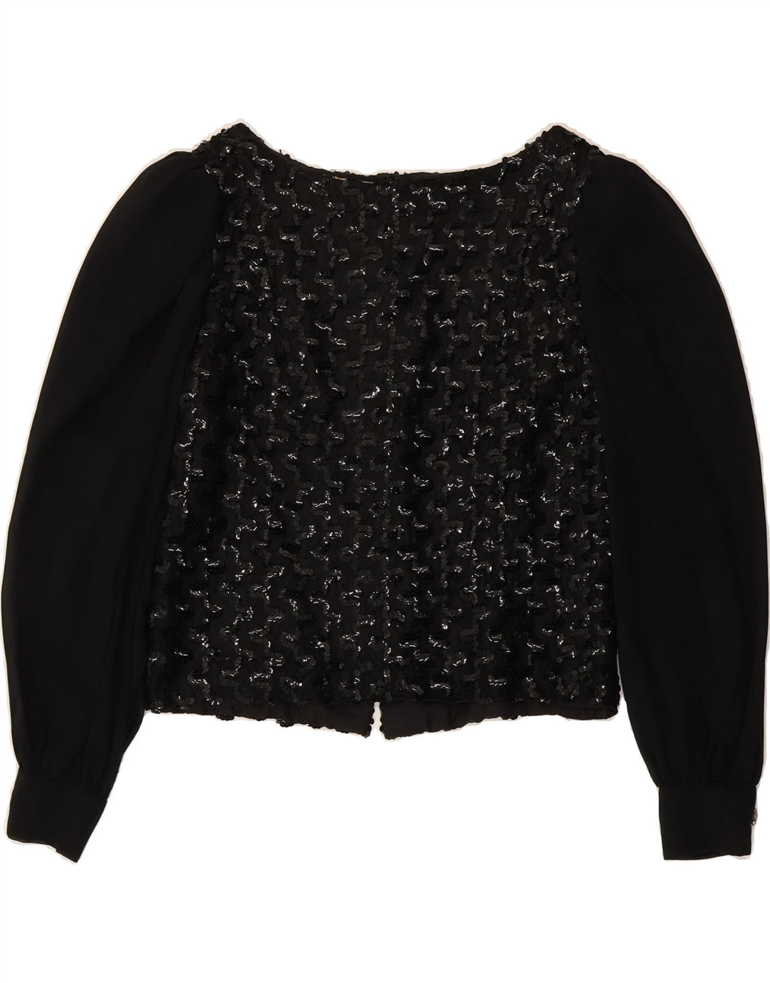 VINTAGE Womens Crop Long Sleeve Blouse Top IT 44 Medium Black Vintage Vintage and Second-Hand Vintage from Messina Hembry 