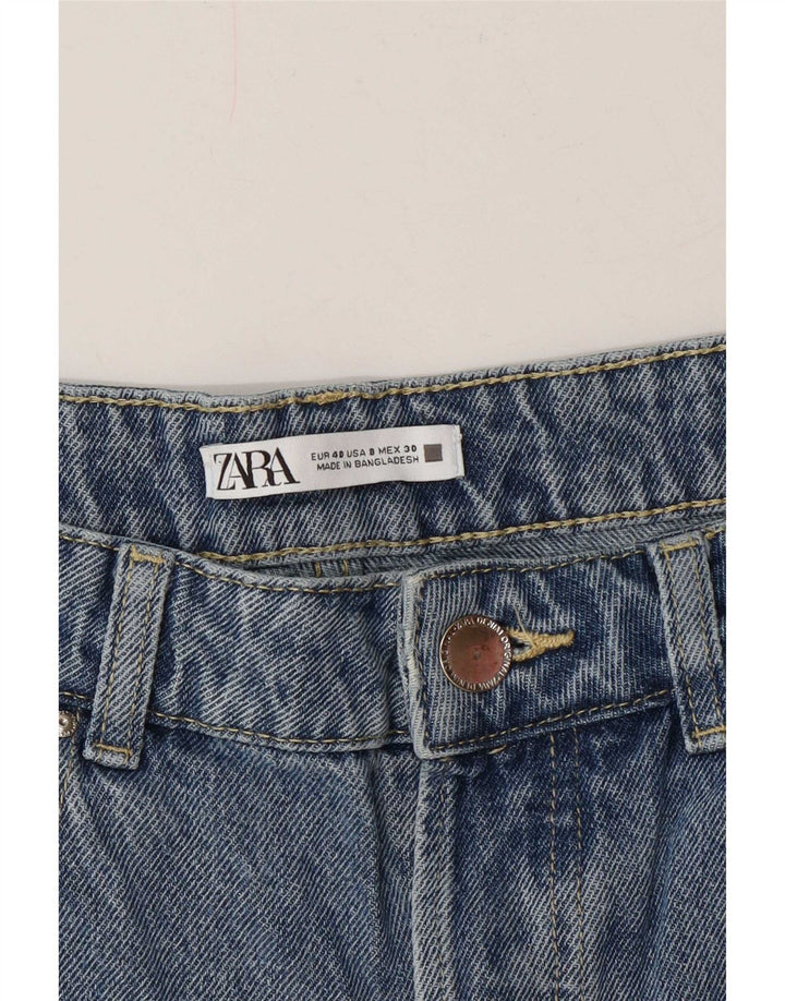 Zara Damen-Jeansshorts mit hoher Taille, EU 40, Mittel W30, Blau