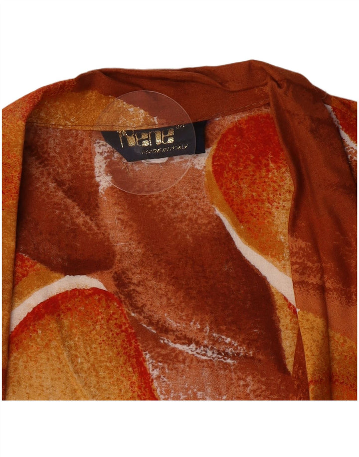 Rene Damen 1-Knopf-Blazerjacke IT 44 Mittelbraun mit Blumenmuster