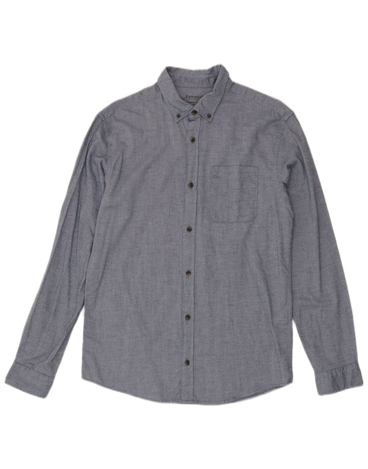 Jack & Jones Herren-Flanellhemd, groß, blaue Fischgräten-Baumwolle