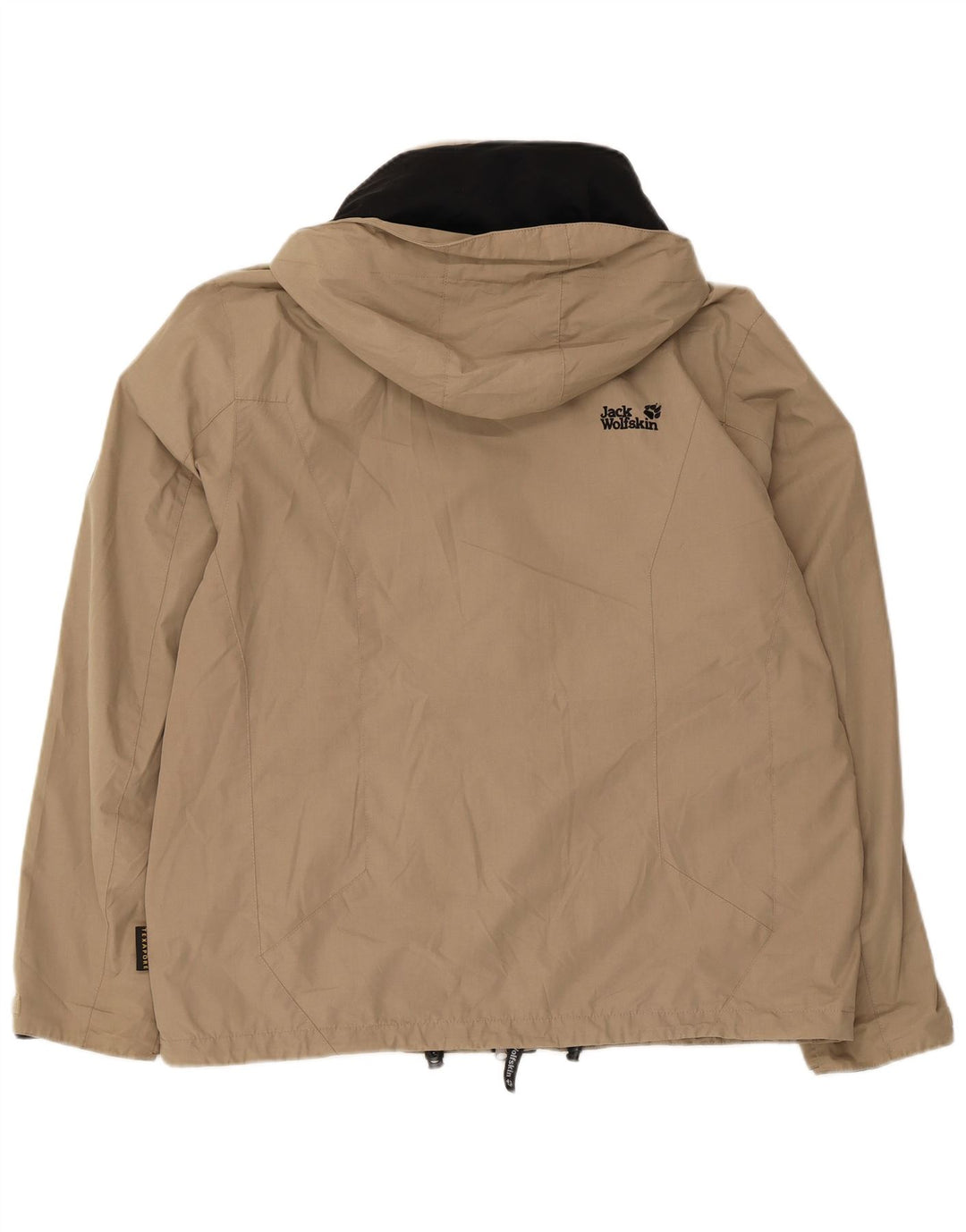 Jack Wolfskin Herren-Regenjacke mit Kapuze, UK 36/38, mittelbeigefarbenes Polyester