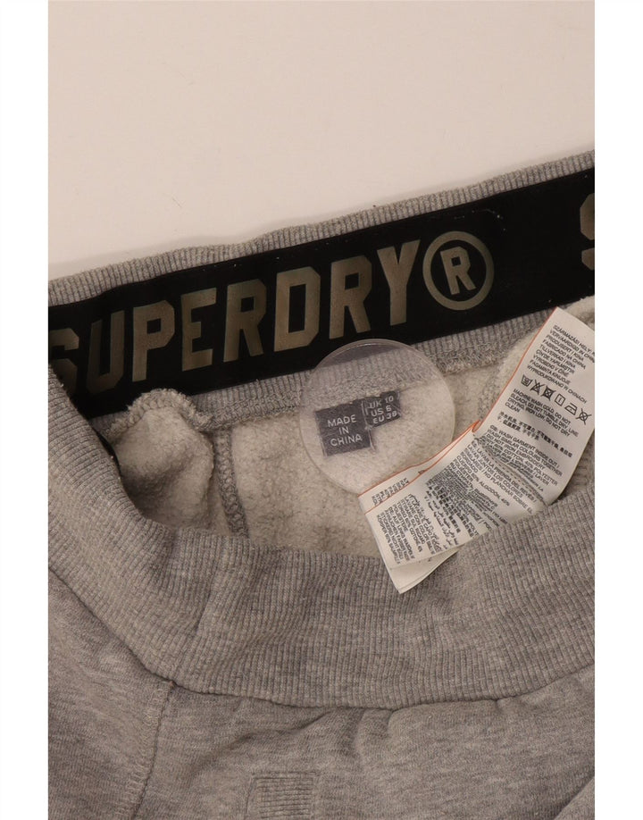 SUPERDRY Damen-Trainingshose, Jogginghose, Gr. 10, Größe S, Grau, Baumwolle