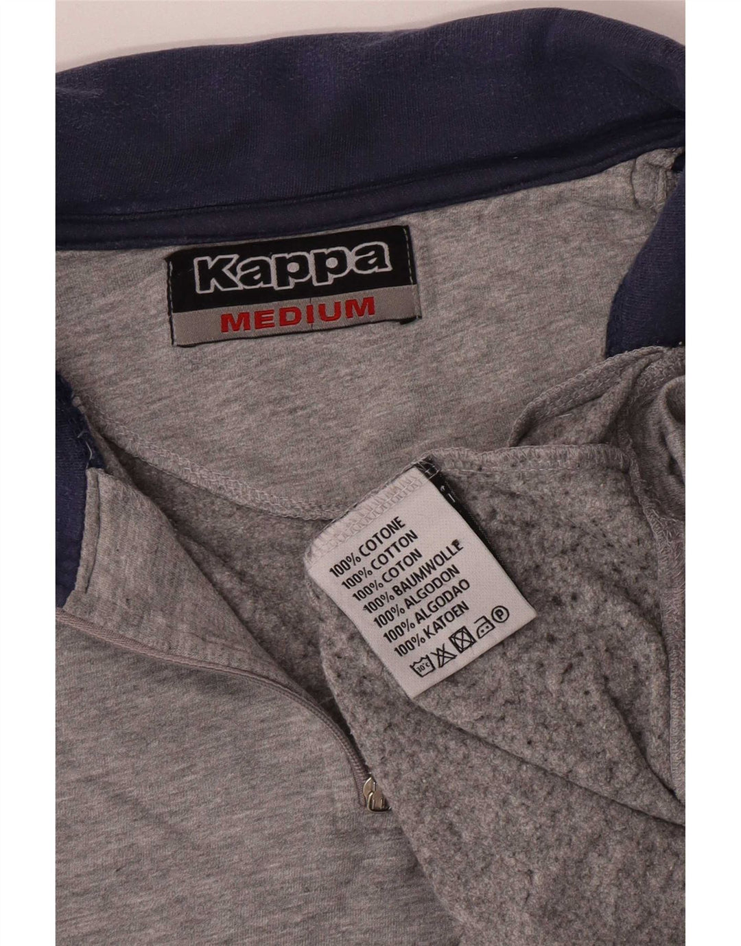 Kappa Damen Grafik-Sweatshirt-Pullover UK 14 Mittelgrauer Farbblock