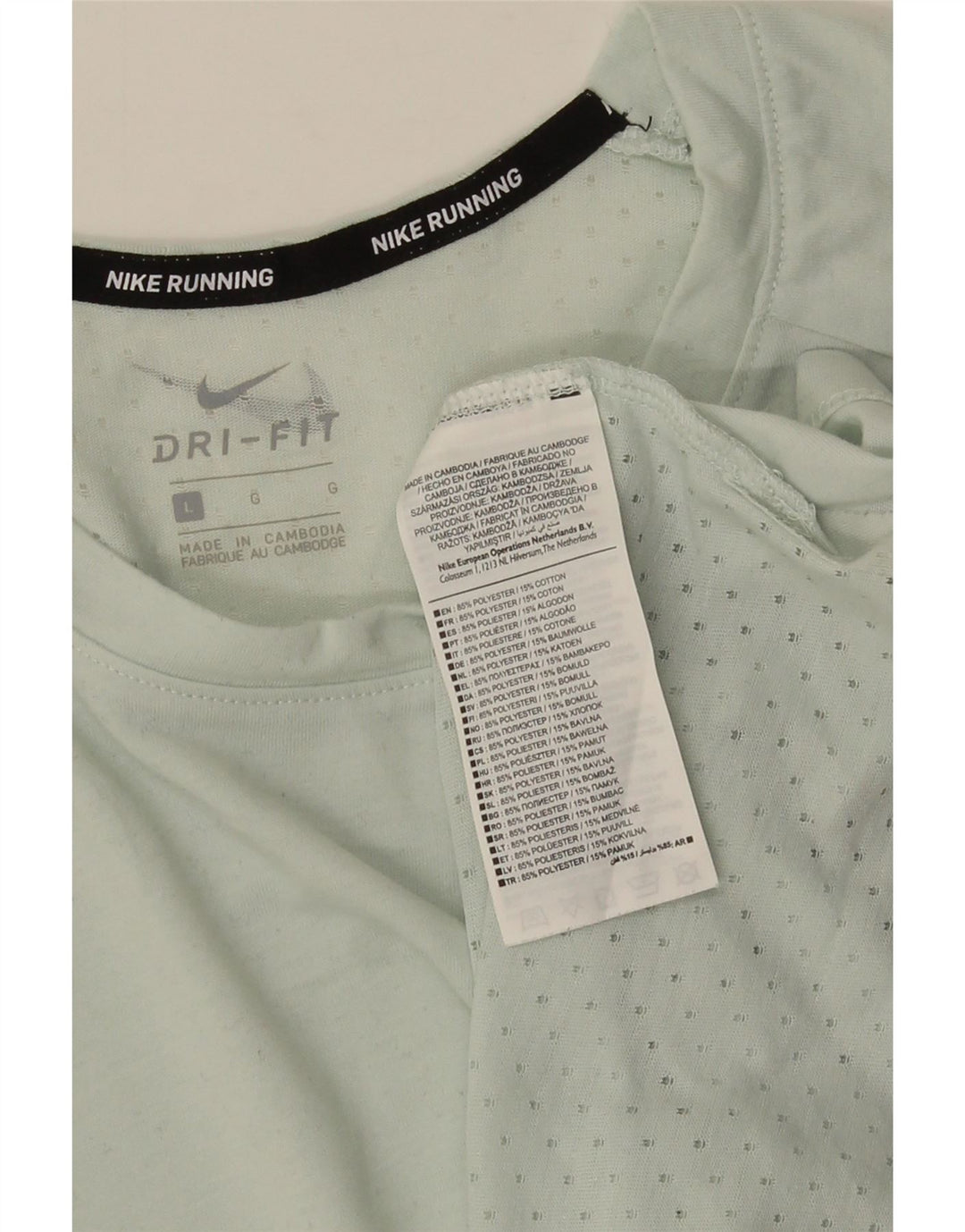 NIKE Herren Dri Fit T-Shirt Top Large Grün Polyester