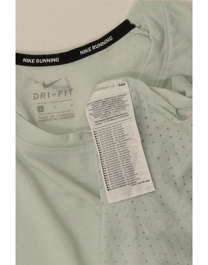 NIKE Herren Dri Fit T-Shirt Top Large Grün Polyester