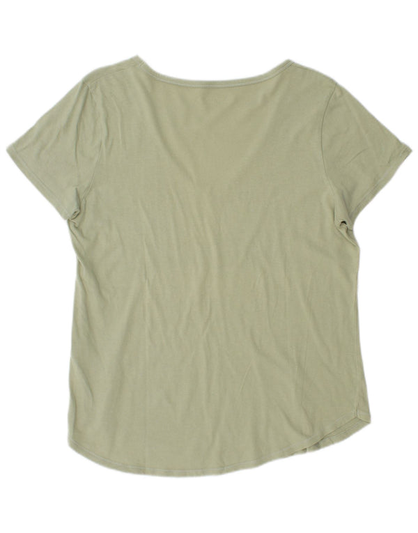 Abercrombie & Fitch Damen T-Shirt Top UK 14 Large Khaki Baumwolle
