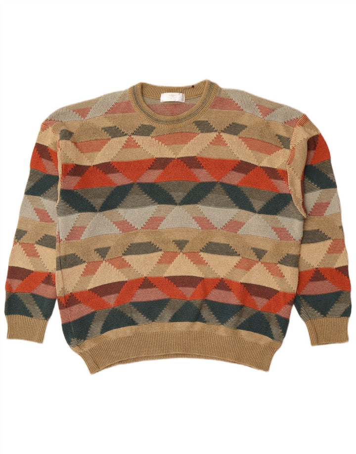 Marks & Spencer Herren-Pullover mit Rundhalsausschnitt, XL, mehrfarbig, geometrisch