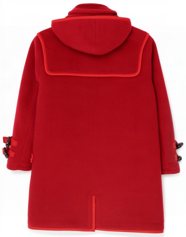Vintage Damen Dufflecoat mit Kapuze UK 20 2XL Rote Wolle
