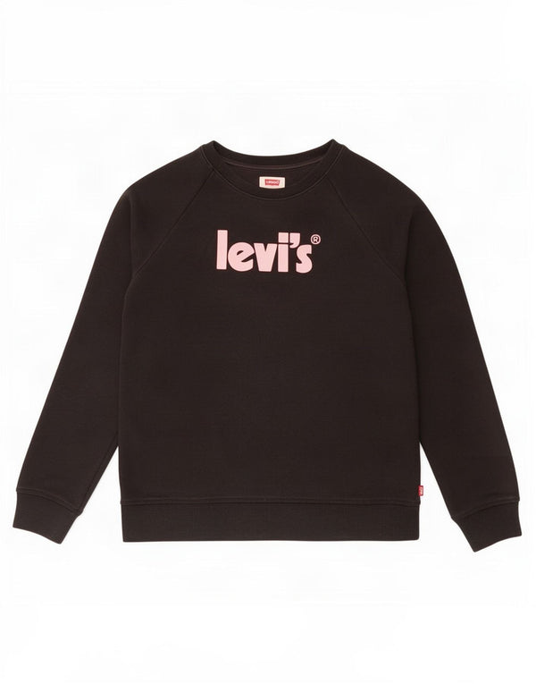 Levi's Mädchen-Sweatshirt mit Grafik, 15–16 Jahre, schwarze Baumwolle