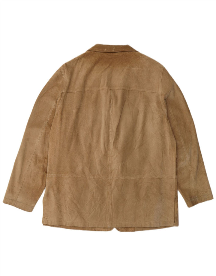 Vintage Damen Wildlederjacke IT 42 Medium Beige Leder