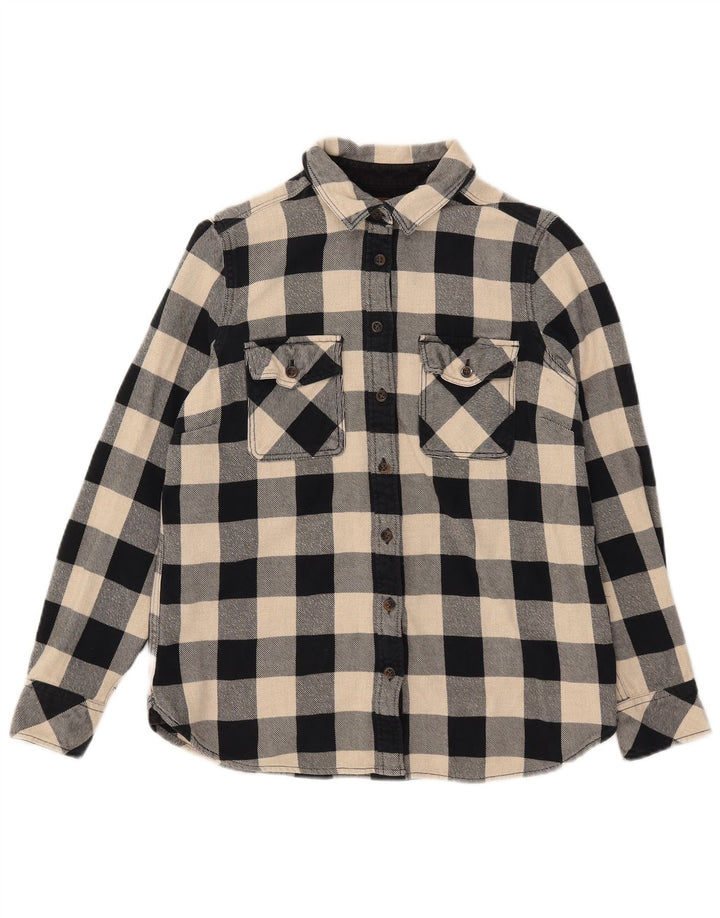 Roots Kanada-Flanellhemd für Damen, UK 14, mittelschwarz, Gingham-Baumwolle