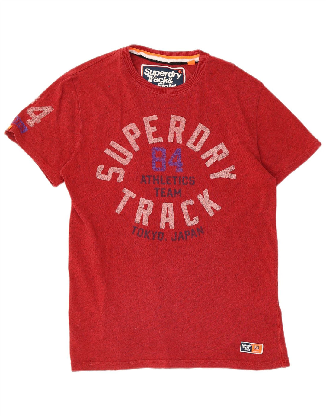 Superdry Herren Grafik-T-Shirt-Oberteil aus mittelroter Baumwolle