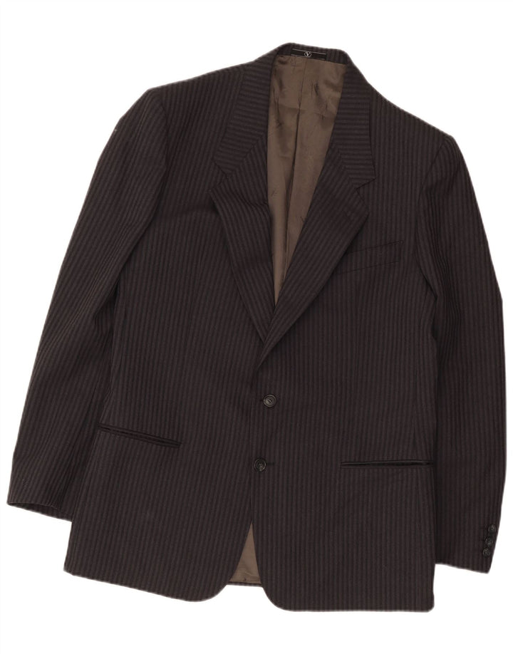 Valentino Herren Longline 2-Knopf-Blazerjacke IT 52 XL Grauer Nadelstreifen