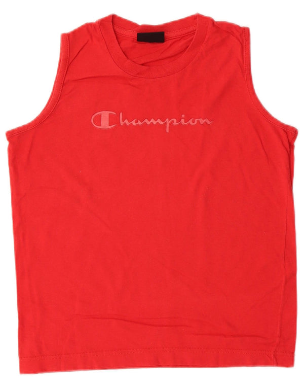 Champion Jungen-Trägershirt mit Grafik, 9–10 Jahre, Rot