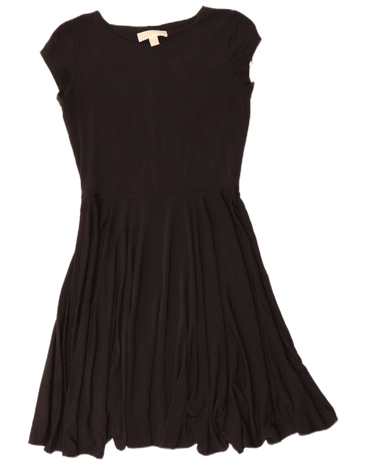 Michael Kors Damen A-Linien-Kleid UK 10 Small Schwarz Polyester