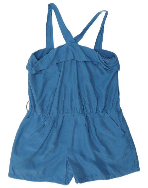 Reiss Womens Playsuit UK 12 Mittelblaue Seide