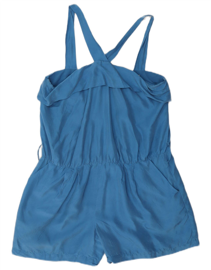 Reiss Womens Playsuit UK 12 Mittelblaue Seide